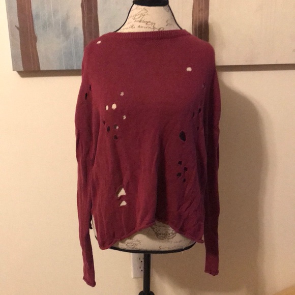 {Abound} Distressed Sweater - Picture 1 of 4